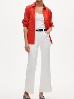 J Crew Women's White Kick Flare Jeans